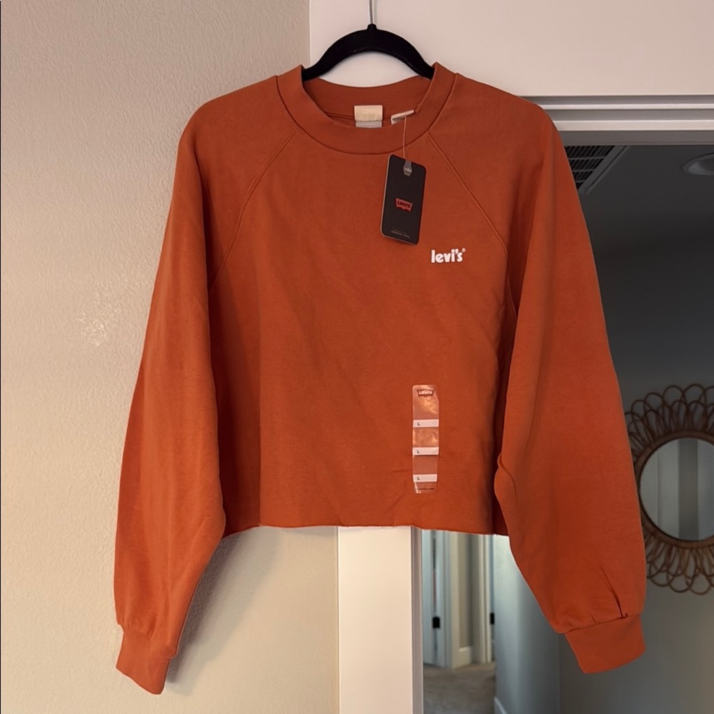 NWT Levi's Burnt Orange Cropped Sweatshirt, women’s large